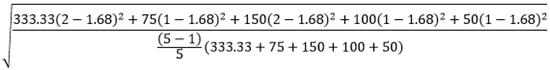 Weighted standard deviation of lines Weighted standard deviation of lines