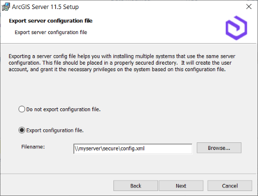 Export a server configuration file.